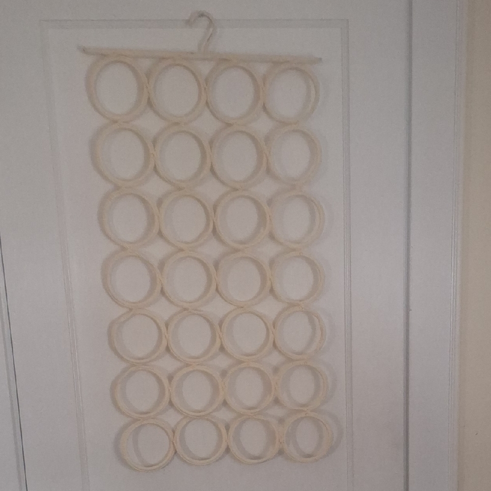 Cream Hanging Scarf Organizer